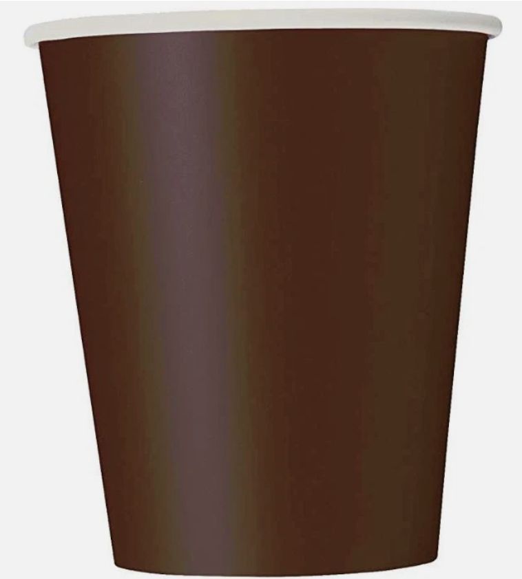 Solid Brown Party Supplies, Party Supply Item: 14ct 9oz Cups
