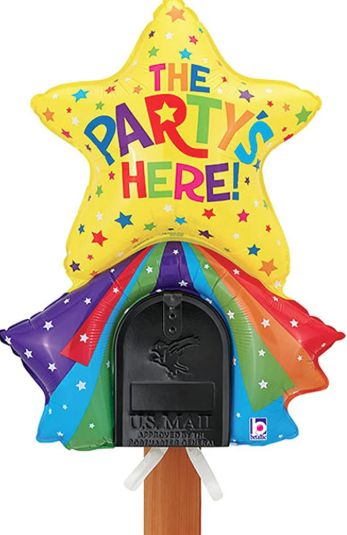 33&quot; Mailbox Balloon &quot;The Party&#39;s Here!&quot; Air-filled Foil