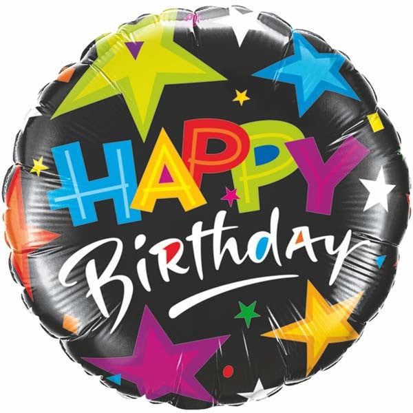 36&quot; Birthday Brilliant Stars Black (1051)