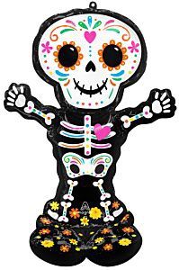 52&quot; Day of the Dead Standing Skeleton Airloonz