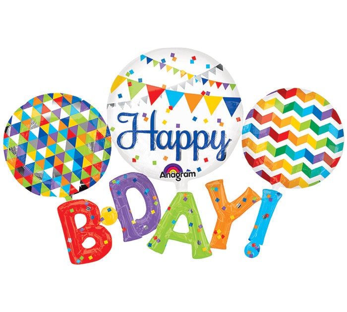 56&quot; 3D Multi-Balloon Happy B-D-A-Y (1034)