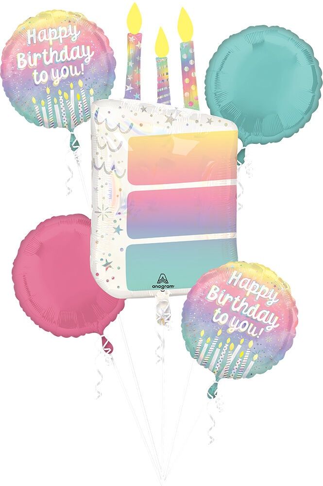 5PC Pearlized Birthday Bouquet
