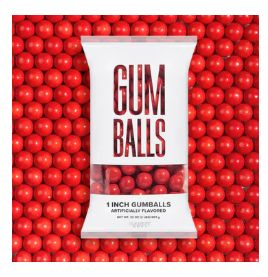1&quot; 2lb Gum Ball Bags, Color: Red