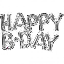 Phrase Block Happy B-DAY Silver