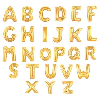 16&quot; Gold Air-Filled Letter Balloons