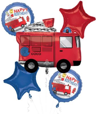 5PC Fire Truck Birthday Bouquet (254)