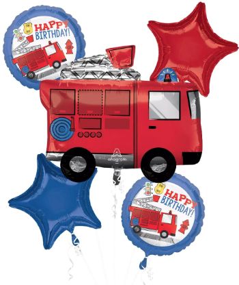 5PC Fire Truck Birthday Bouquet (254)