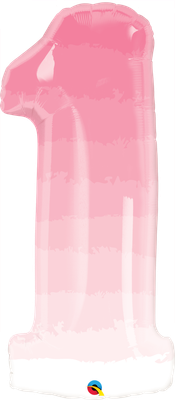 34" Number 1 Pink Ombre (518-1-9)