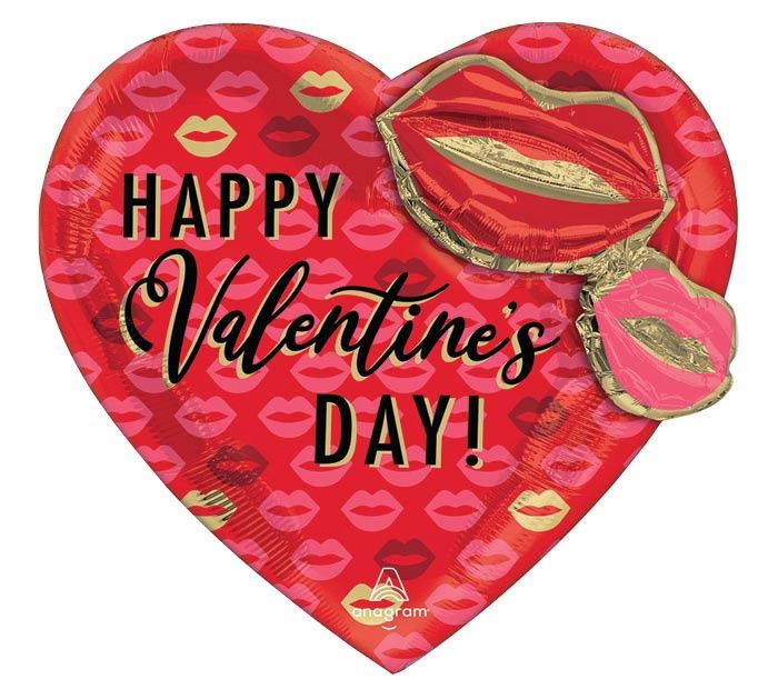 28" HVD Valentine Kissy Lips
