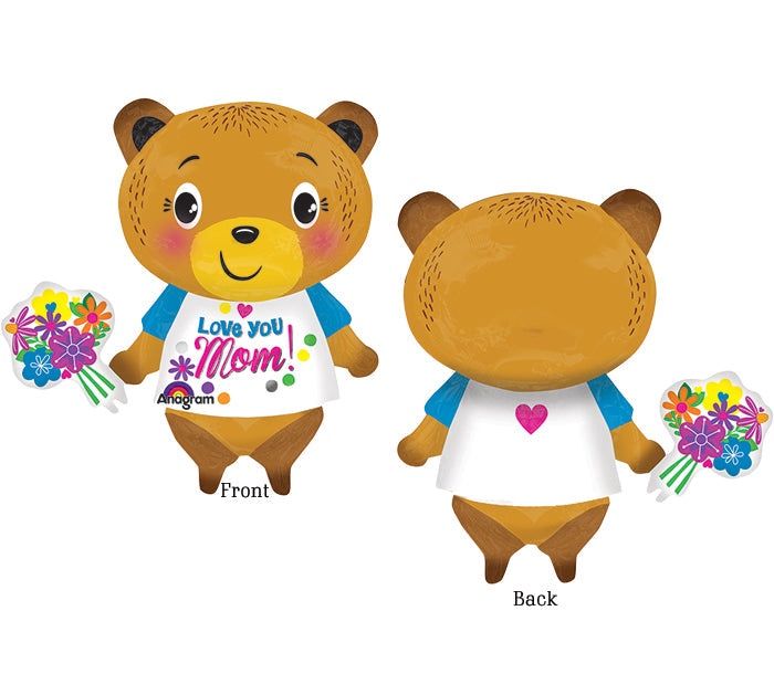 29" Love You Mom Bear w/ Flowers