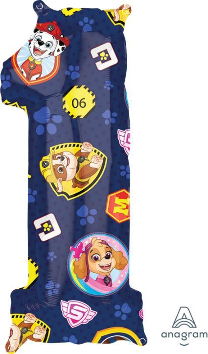 34" Paw Patrol Number Balloons (507-1-5), Number: 1 (507)