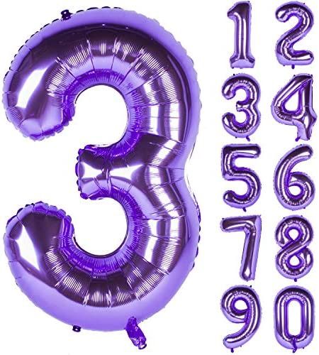 34" Purple Number Balloon (516-1-9), Number: 0 (515)