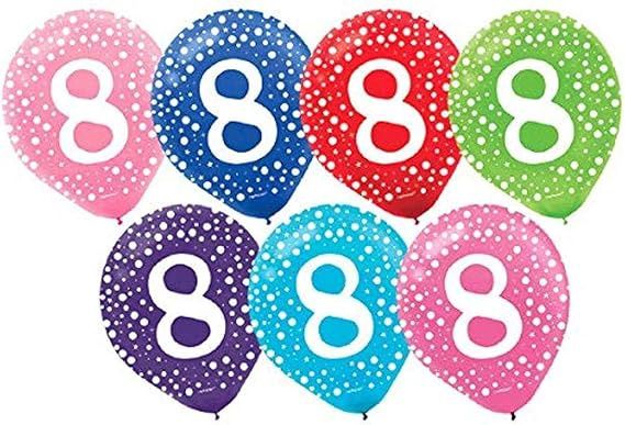 11" 8th Birthday Printed, Color: Pink