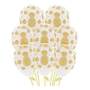 11" Pineapple Printed, Color: Clear