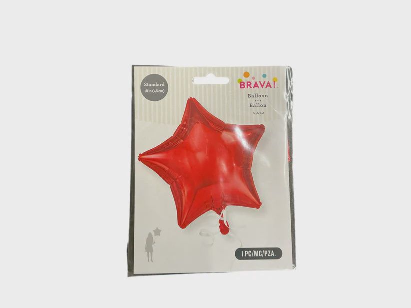 18" Solid Foil Star 18" Solid Foil Star, Color: Red
