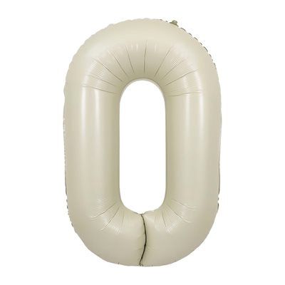 34" Cream Number Balloon, Number: 0