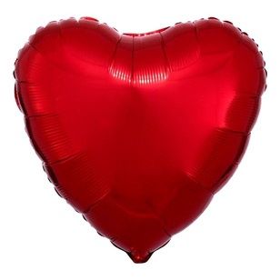 17" Solid Heart Foil, Color: Red