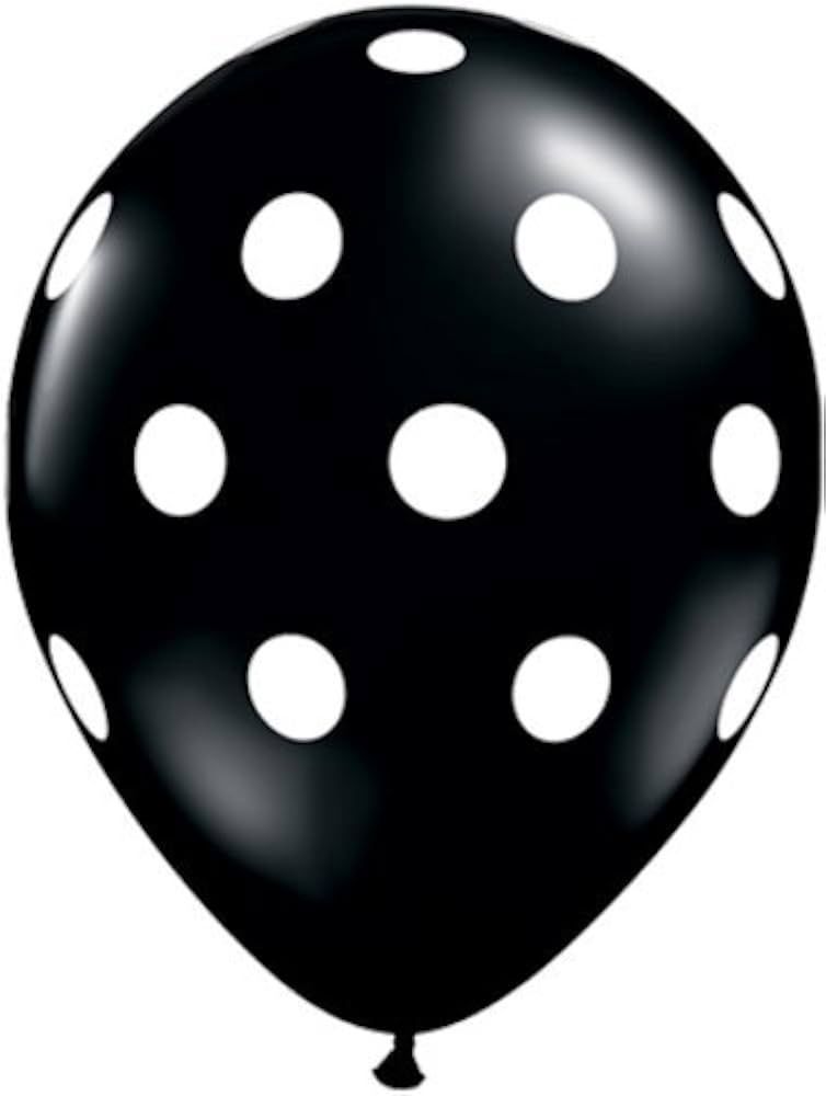 11" Polka Dot Latex, Color: Black
