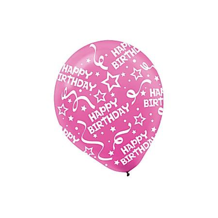 11" HBD Bright Confetti Printed, Color: Pink