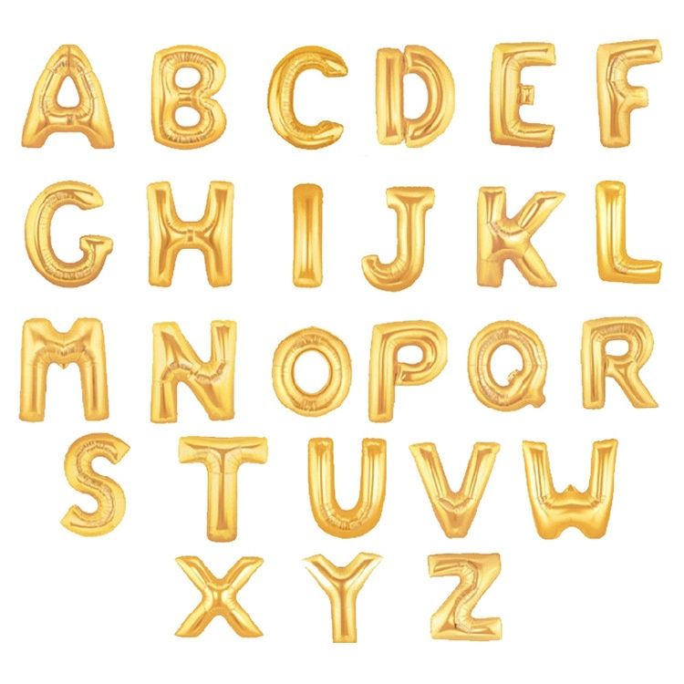 16" Gold Air-Filled Letter Balloons, Letter: A