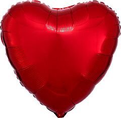 17" Heart Foil, Color: Red