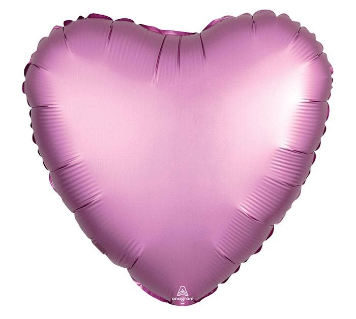 17" Satin Luxe Foil Heart, Color: Satin Sangria