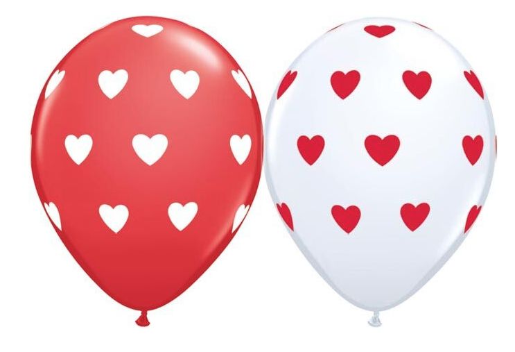 11" Big Hearts, Color: Red