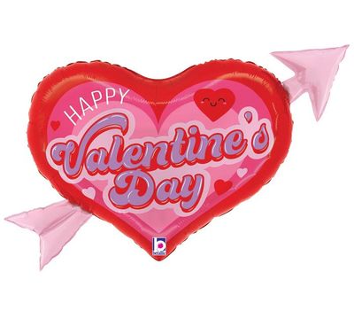 32" HVD Retro Valentine Heart Arrow