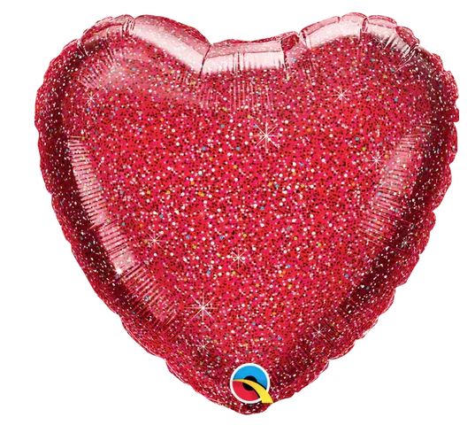 18" Red Glittergraphic Heart