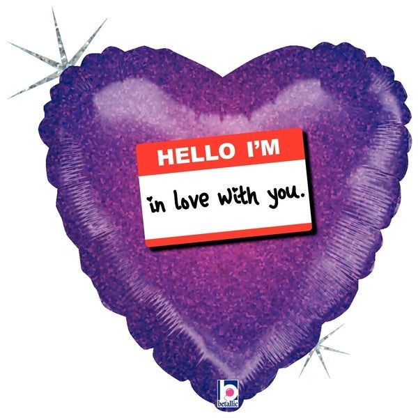 18" Hello I'm In Love With You Holographic