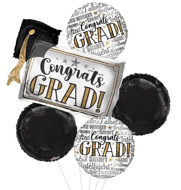 5PC Congrats Grad Cap Bouquet
