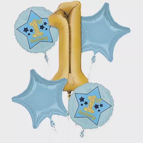 5PC 1st Blue &amp; Gold Bouquet