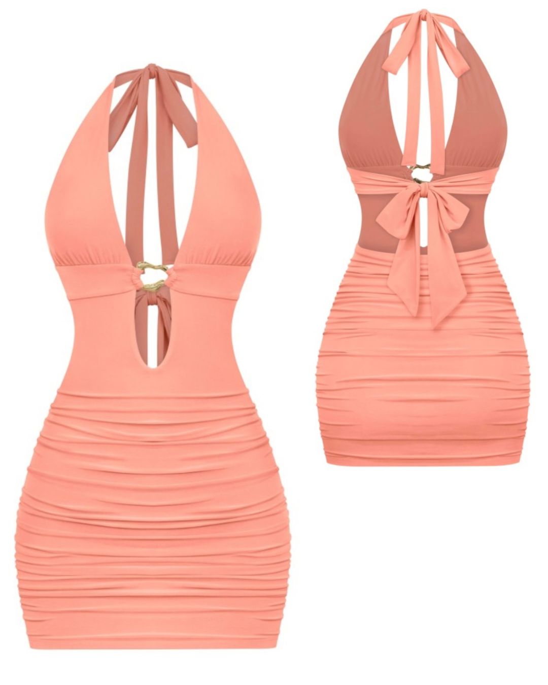 Coral Kiss Mini Dress