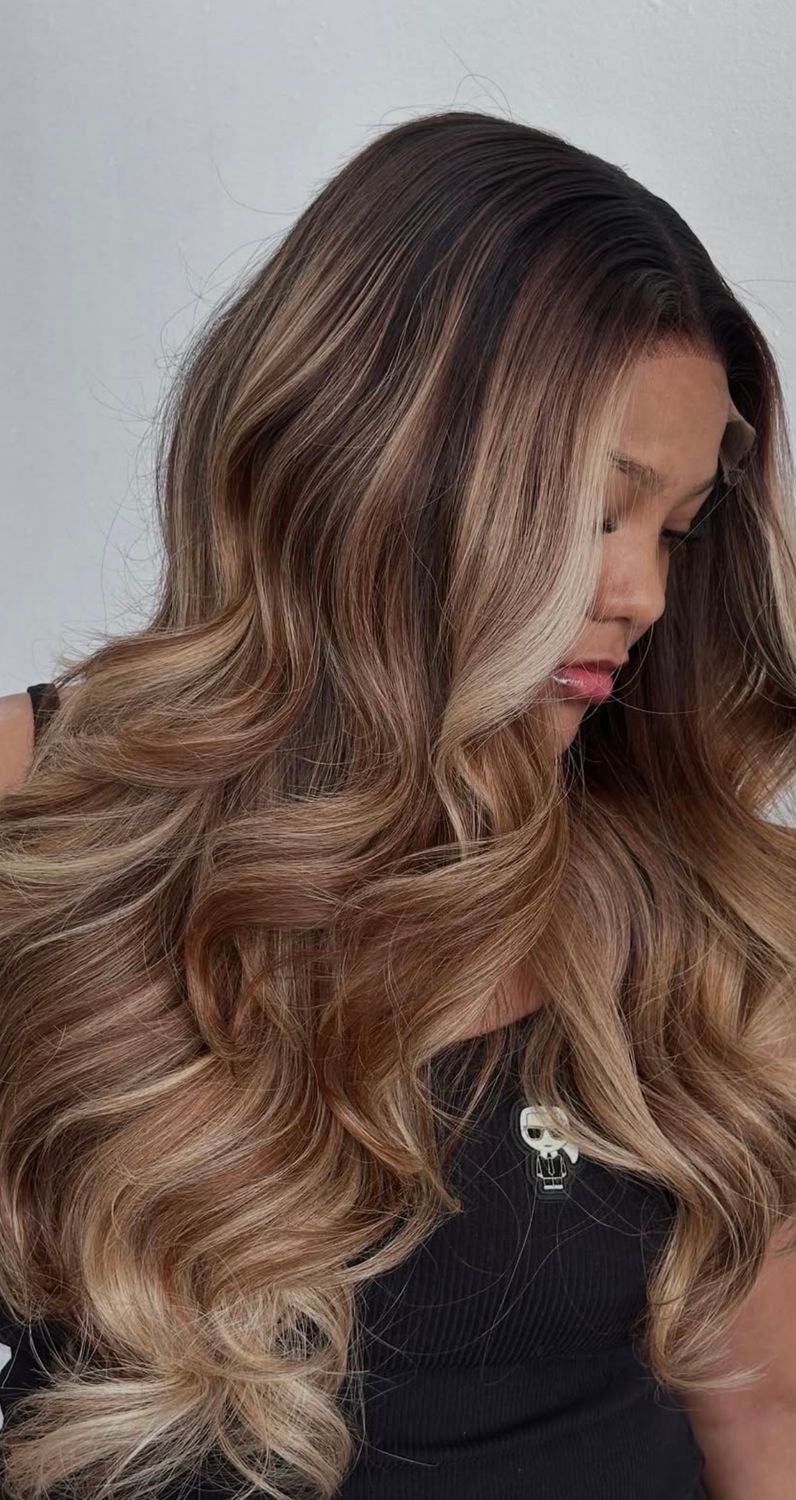 Raw hair (Brown with highlights)