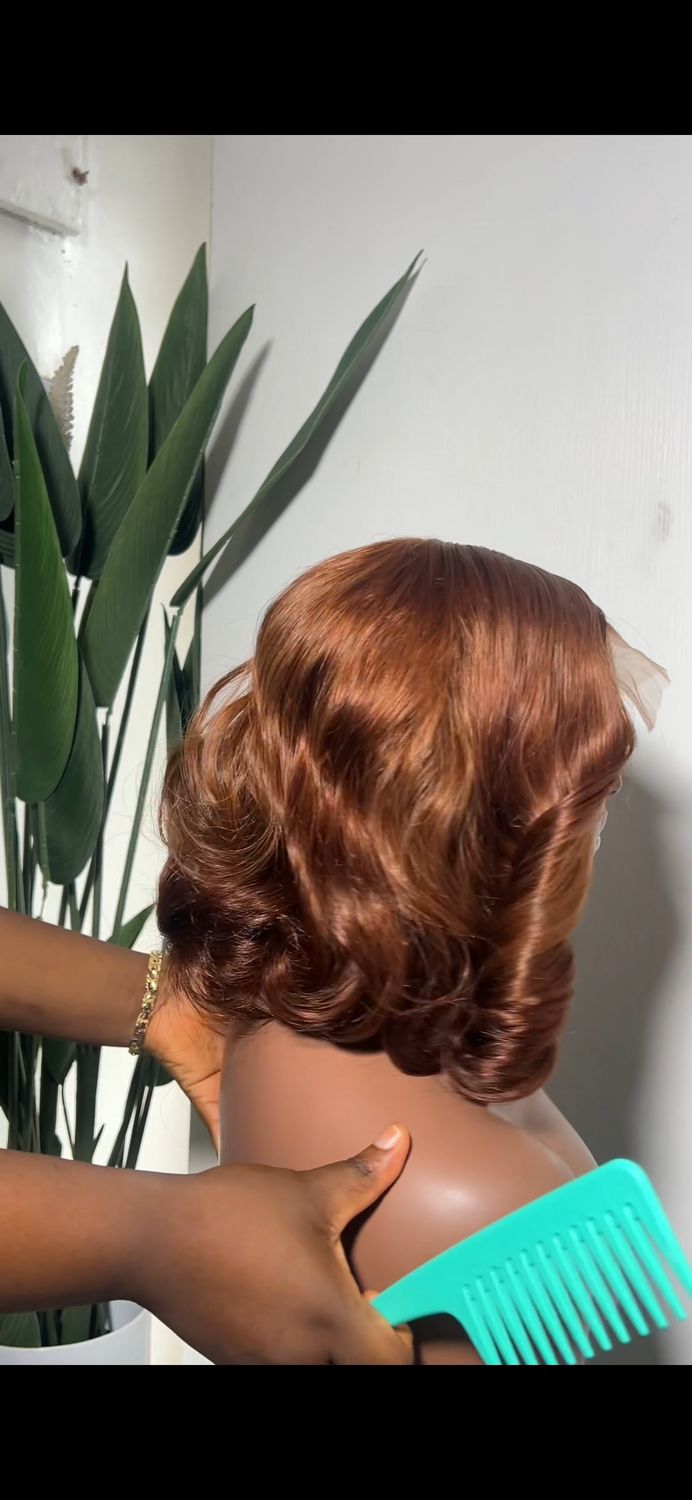 Virgin Hair ( length 12, dark copper)