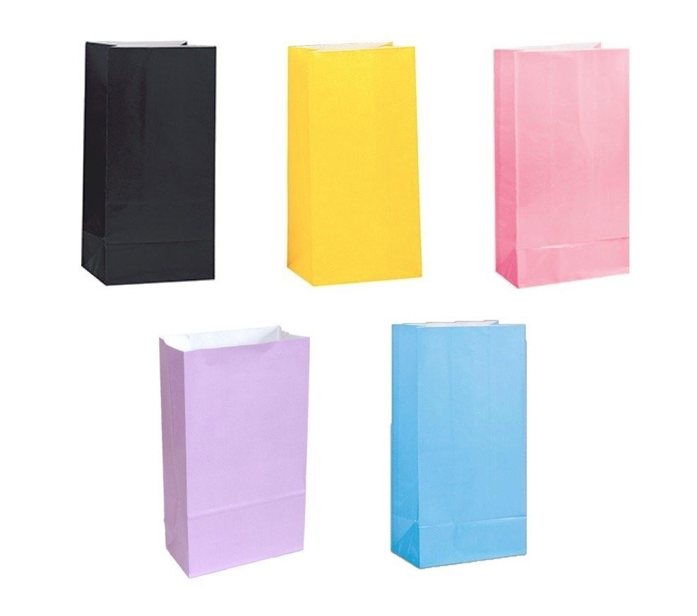 Bolsas de papel de colores c/25
