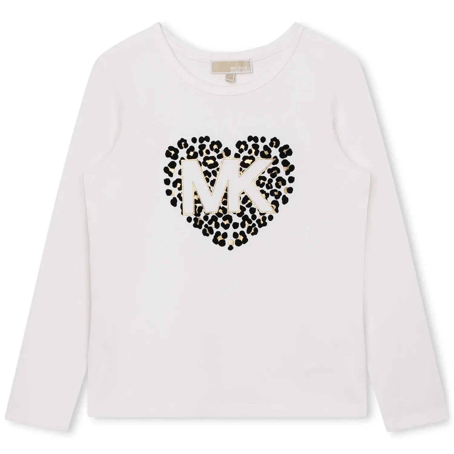 TSHIRT OFF WHITE LONG SLEEVE BLACK HEART PRINT WITH LOGO / R15202-117