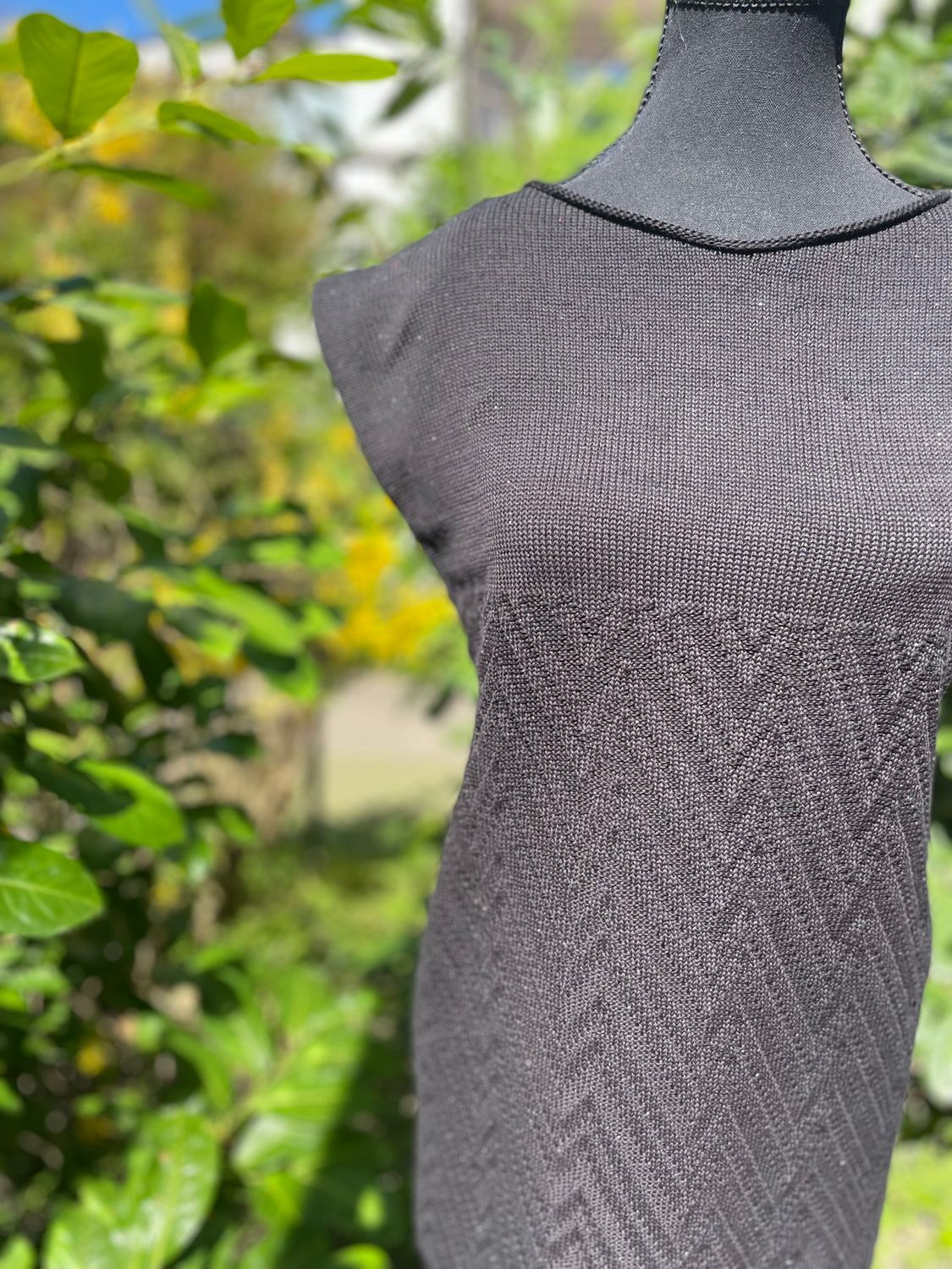 Small black dress with decent lurex, 100% cotton, size M