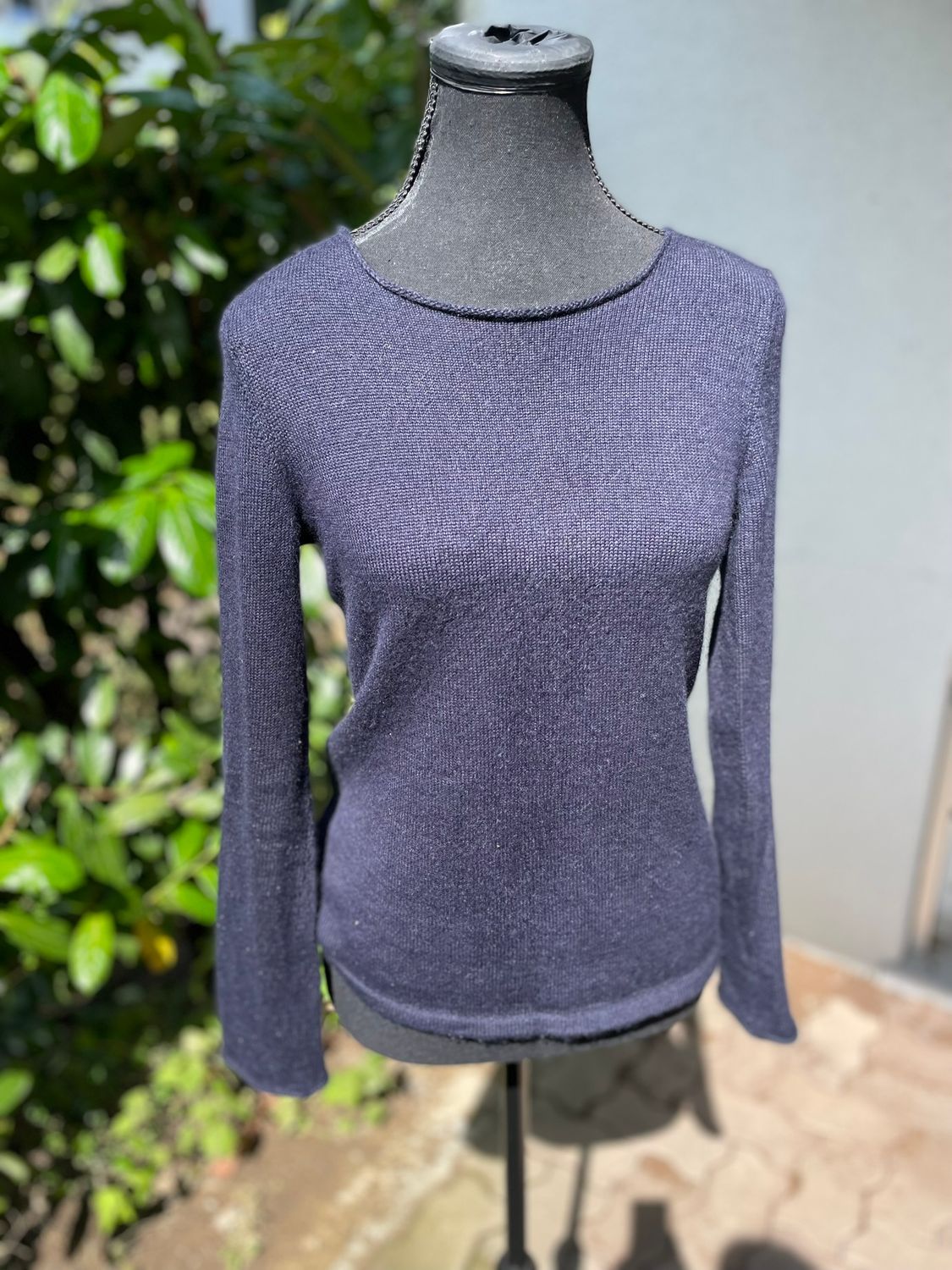 Long sleeve sweater,  navy, 70% cashmere 30% silk, size S