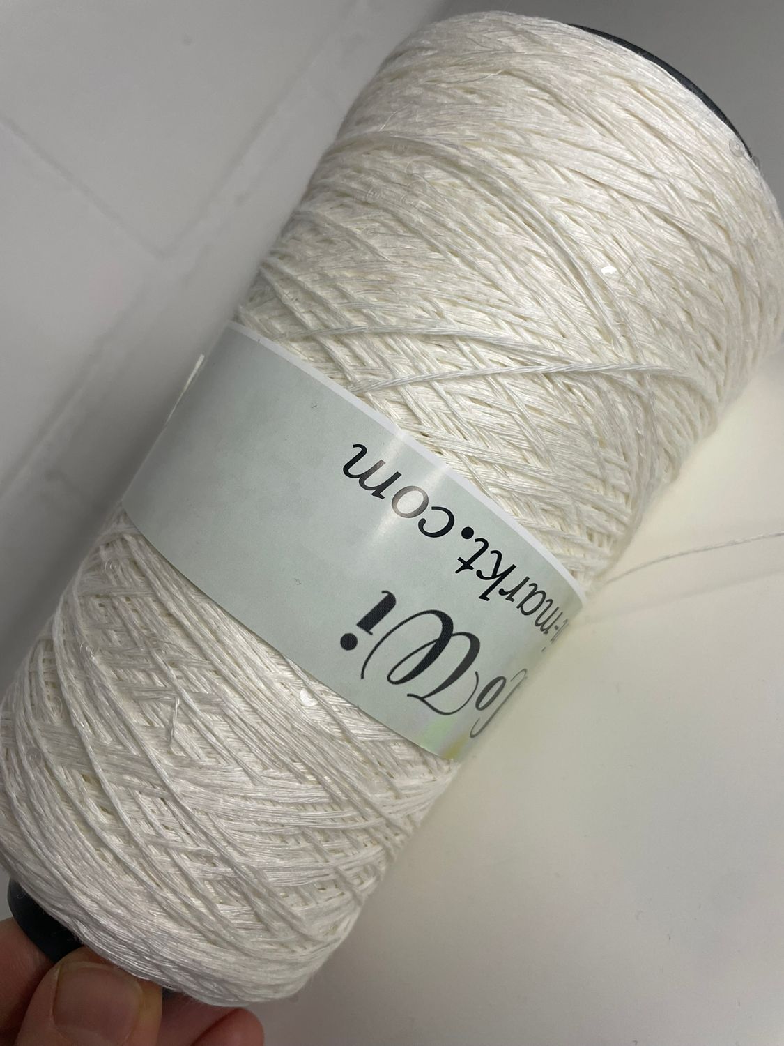 Filati Naturali 430m/100g, 100% linen, white with transparent sequins