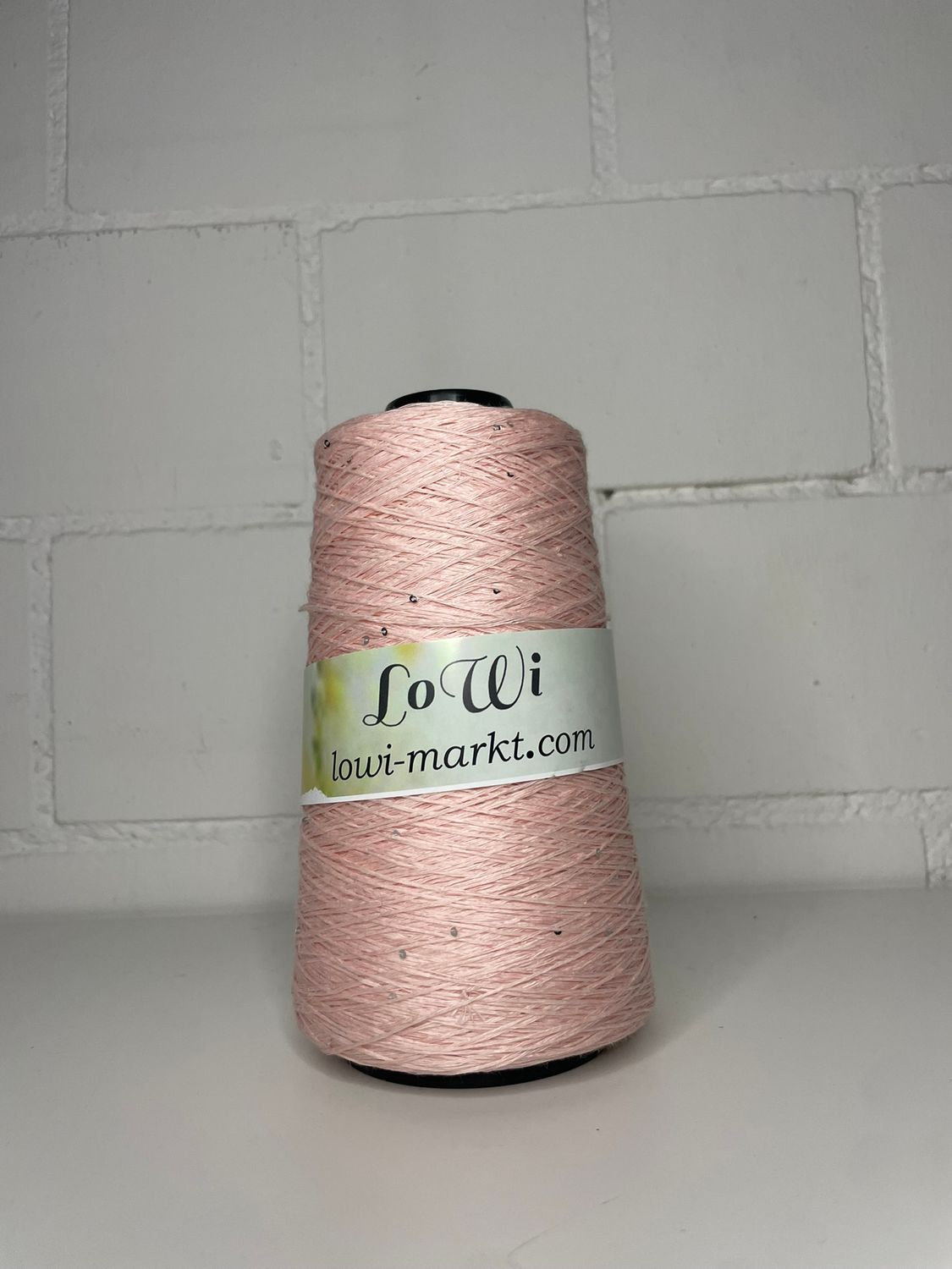 Filati Naturali 510m/100g, 100% linen, pink with silver sequins 1mm