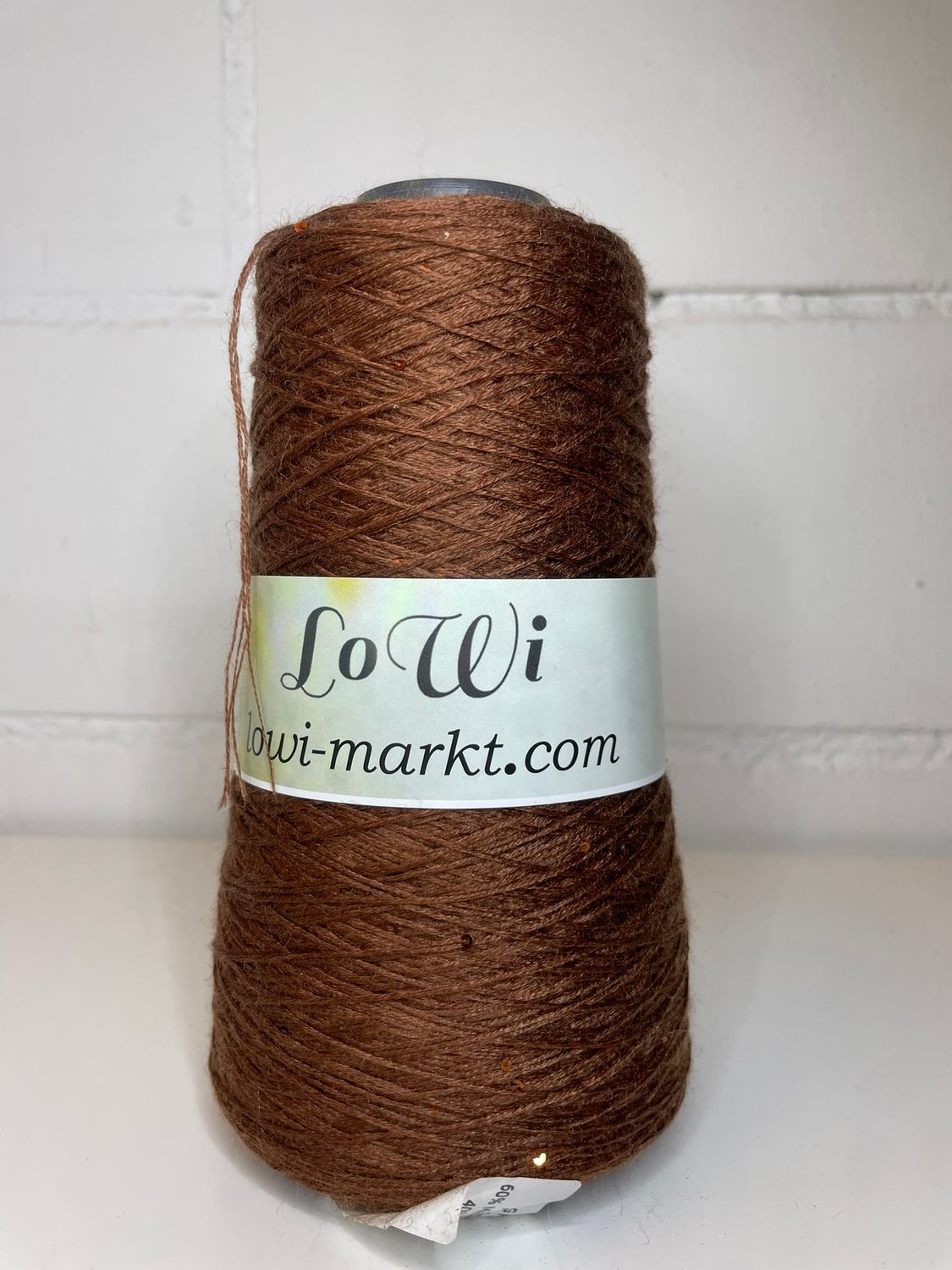 140 g G&amp;G FILATI 550 m/100 g, 60% merino wool, 40% eucalyptus + 1 mm brown sequins with brown sequins