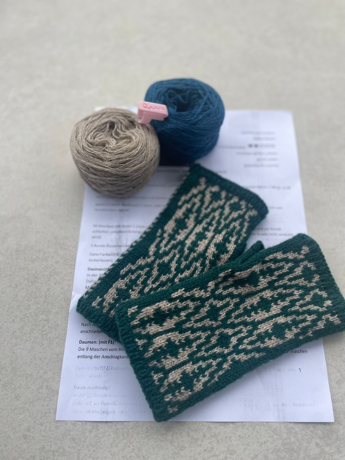 Coming soon... Knitting kit for Hand Warmers “Geometry”, 100% cashmere