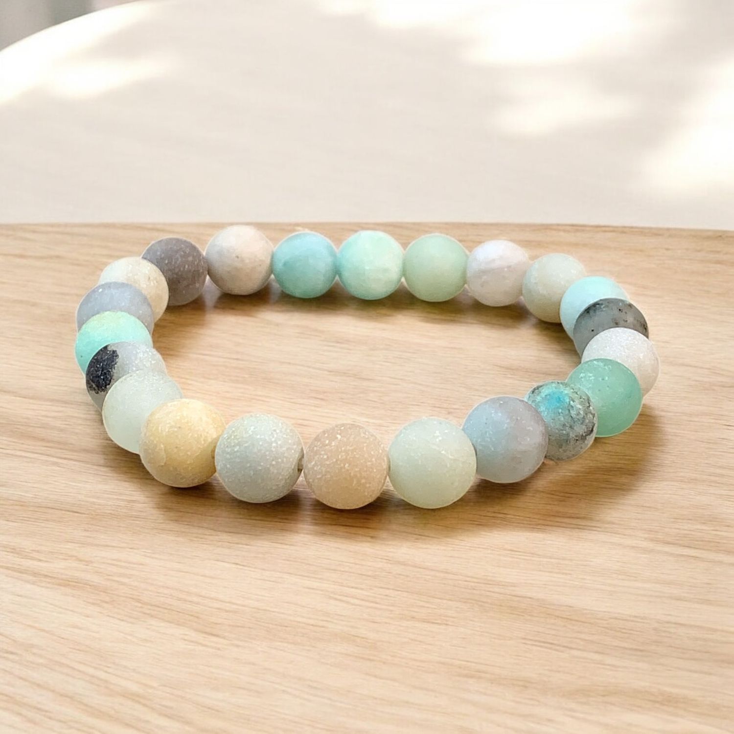Bracciale  Amazzonite Multi perle satinate