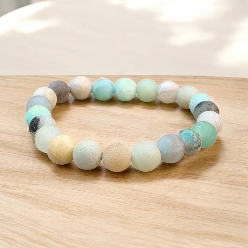Bracciale  Amazzonite Multi perle satinate