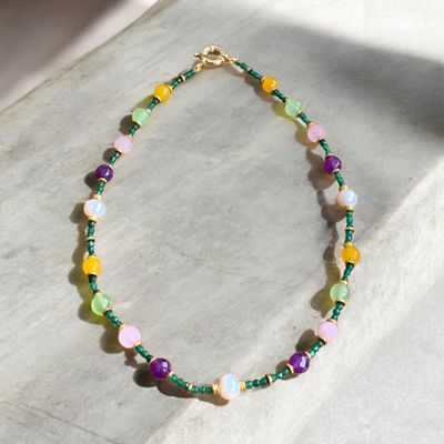 Collana di quarzo multicolor e perle di fiume