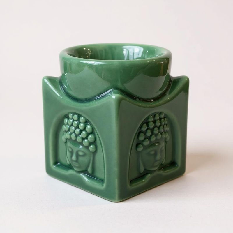 BRUCIATORE PER ESSENZE QUADRATO BUDDHA VERDE