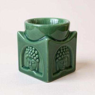 BRUCIATORE PER ESSENZE QUADRATO BUDDHA VERDE