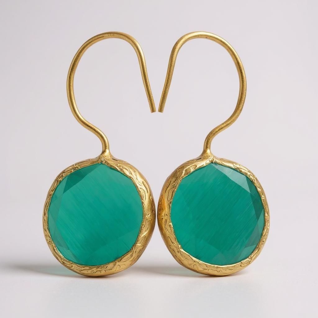 ORECCHINI MINIMAL GOLD 10 VERDE