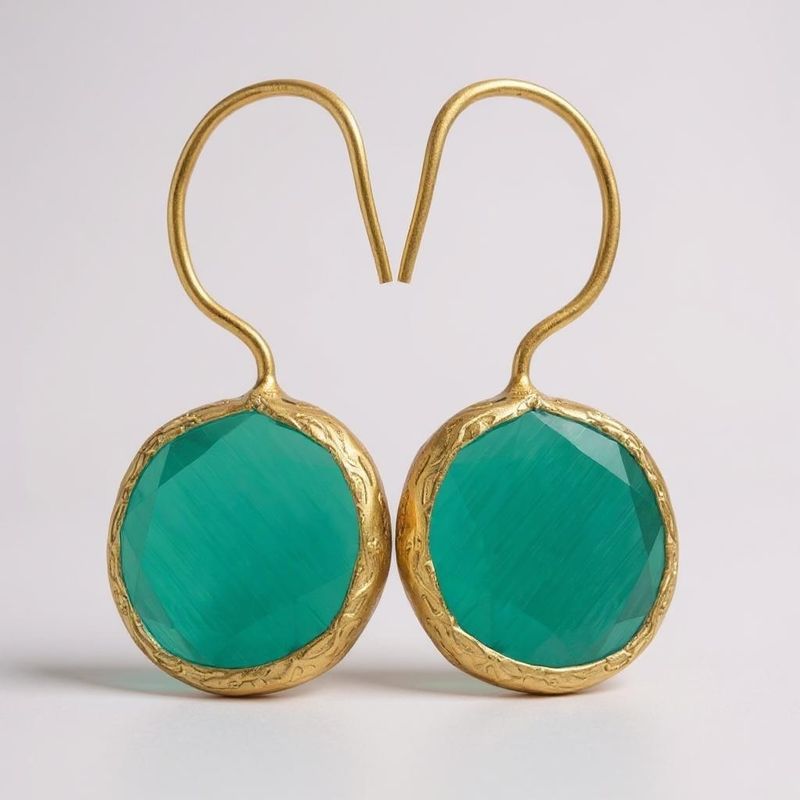 ORECCHINI MINIMAL GOLD 10 VERDE